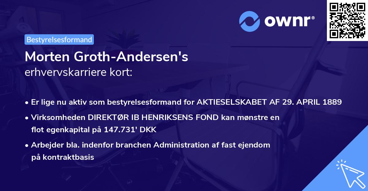 Morten Groth-Andersen's erhvervskarriere kort