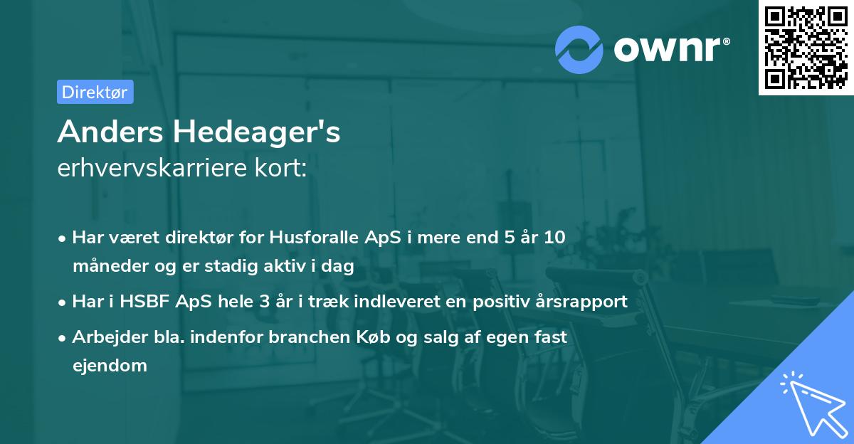 Anders Hedeager's erhvervskarriere kort