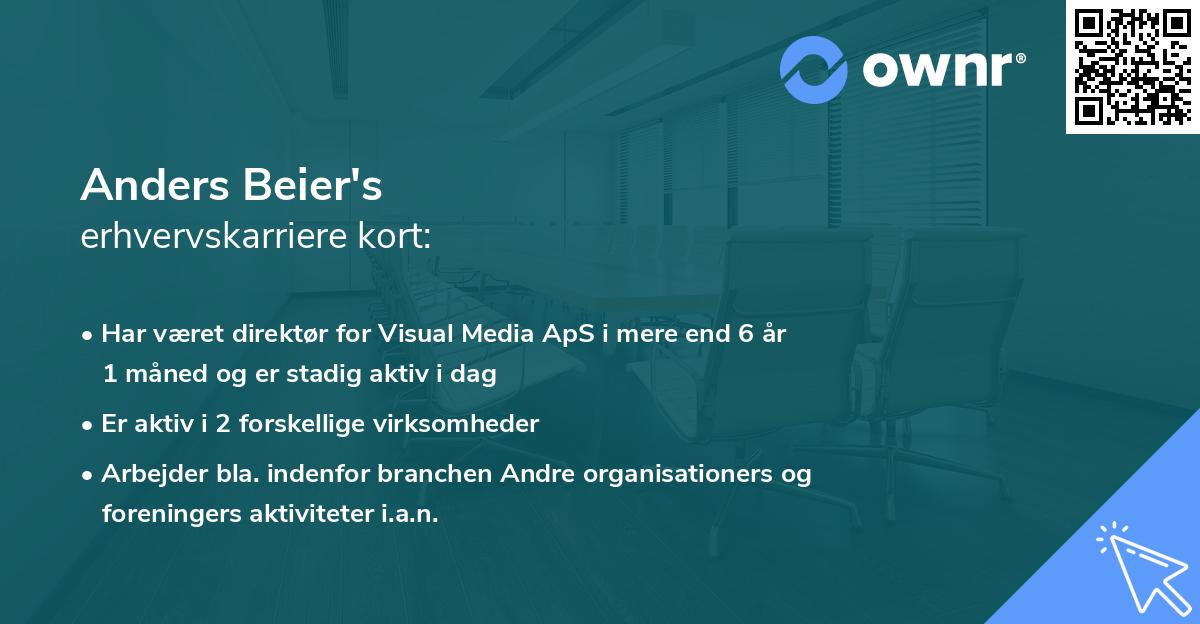 Anders Beier's erhvervskarriere kort