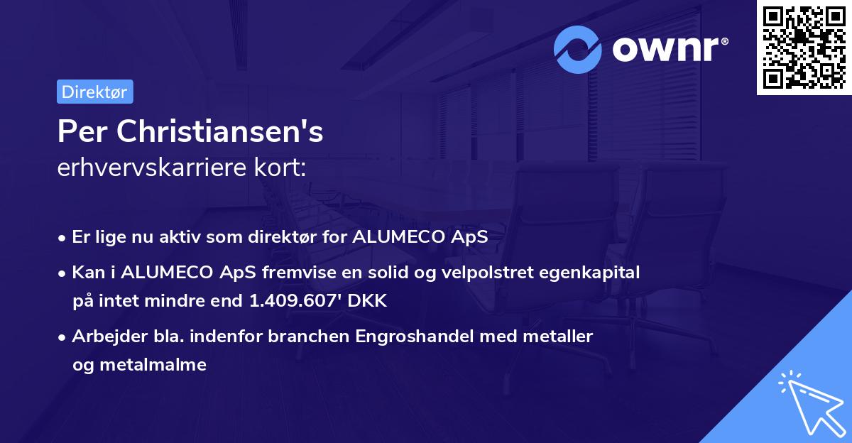 Per Christiansen's erhvervskarriere kort