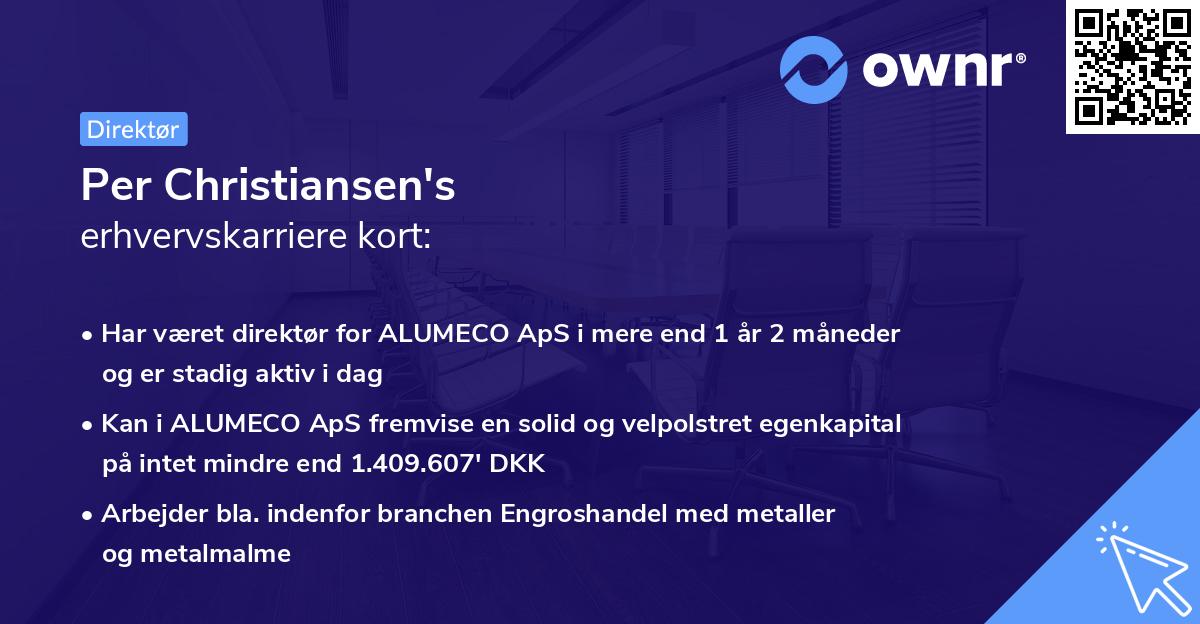 Per Christiansen's erhvervskarriere kort