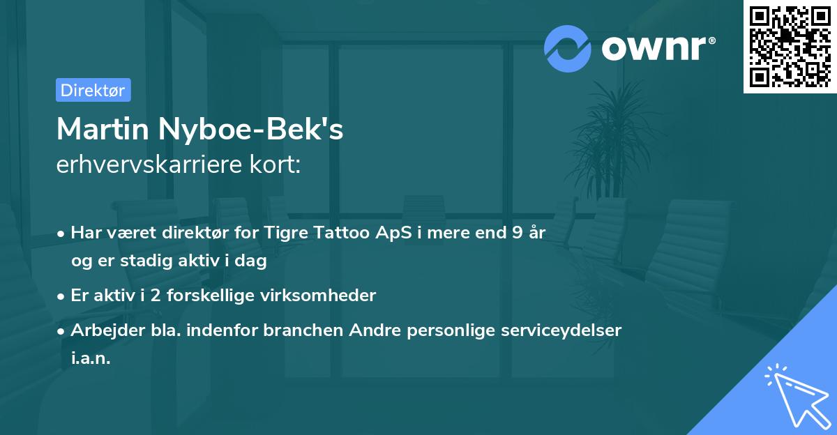 Martin Nyboe-Bek's erhvervskarriere kort