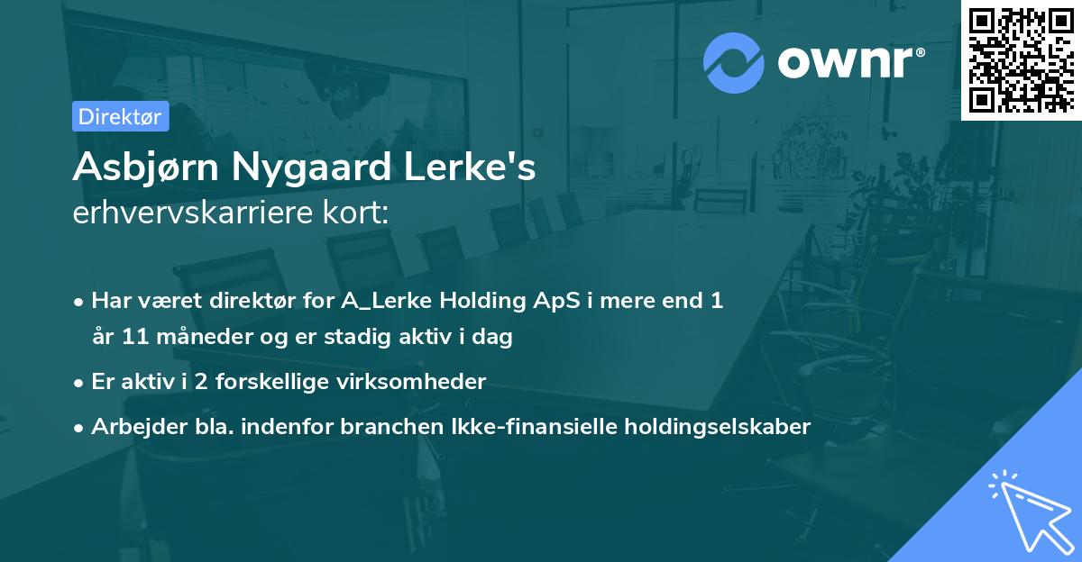 Asbjørn Nygaard Lerke's erhvervskarriere kort