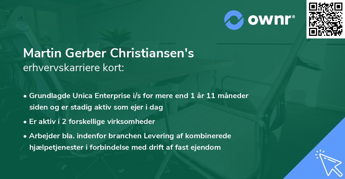 Martin Gerber Christiansen's erhvervskarriere kort