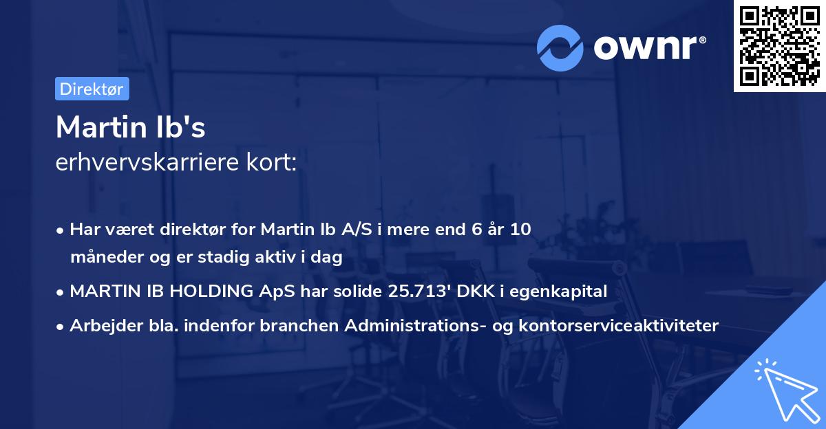 Martin Ib's erhvervskarriere kort
