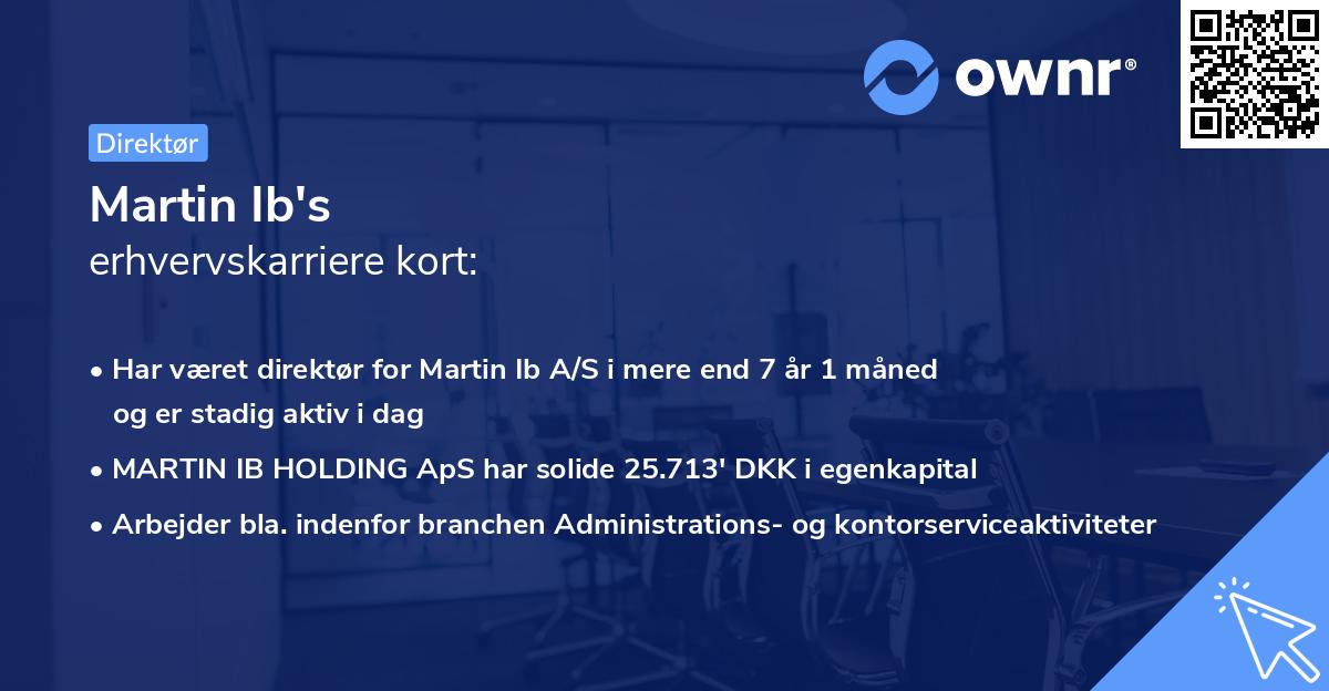 Martin Ib's erhvervskarriere kort