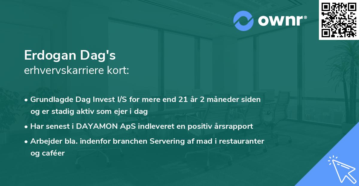 Erdogan Dag's erhvervskarriere kort