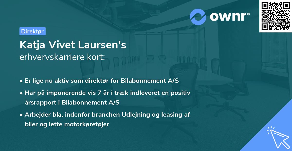 Katja Vivet Laursen's erhvervskarriere kort