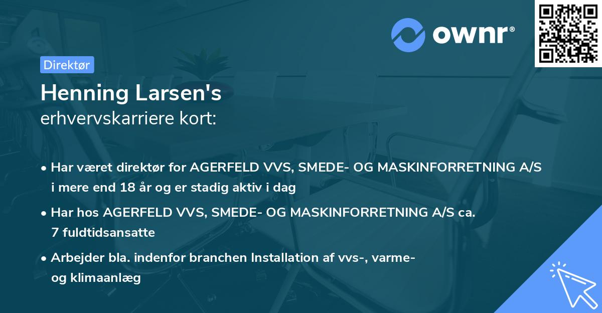 Henning Larsen's erhvervskarriere kort