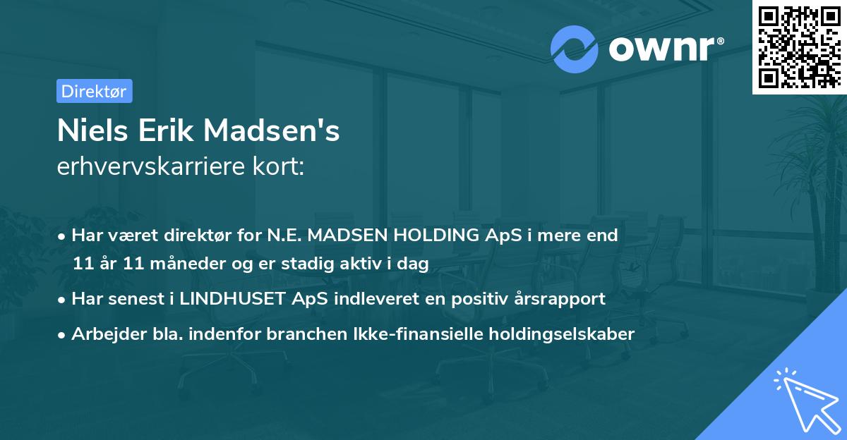 Niels Erik Madsen's erhvervskarriere kort