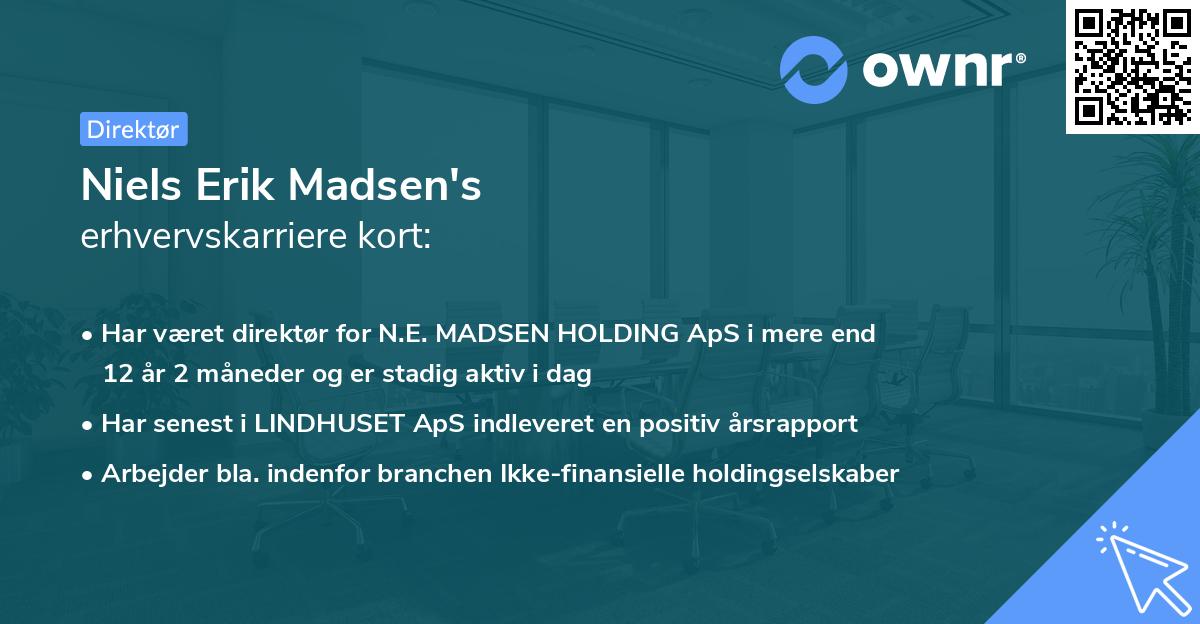 Niels Erik Madsen's erhvervskarriere kort
