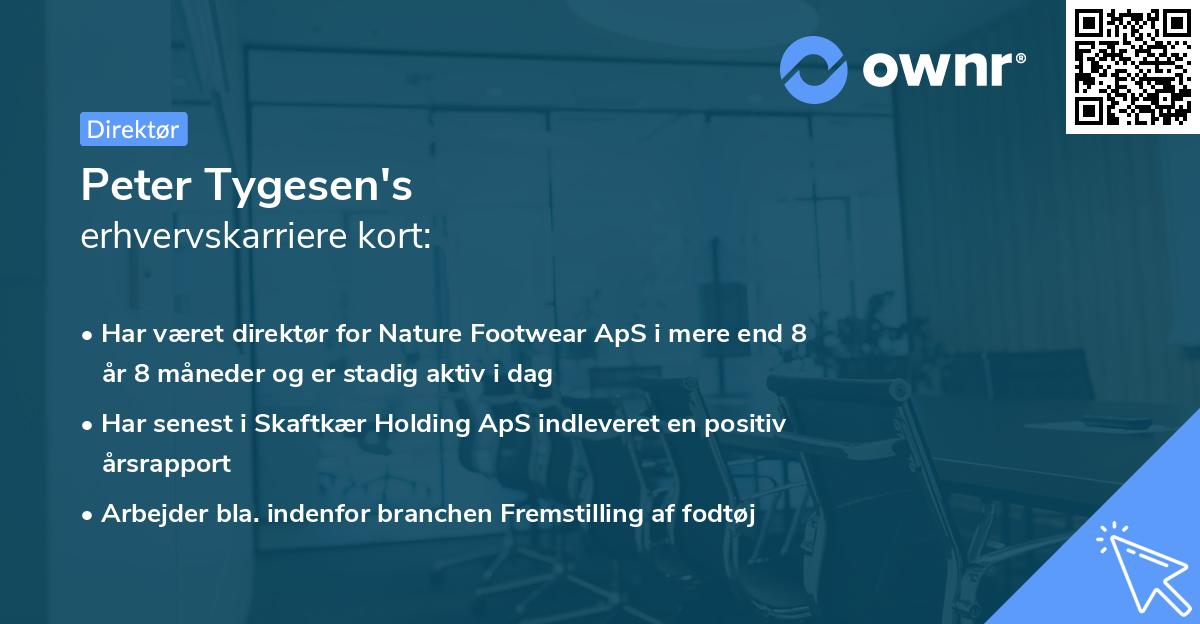 Peter Tygesen's erhvervskarriere kort