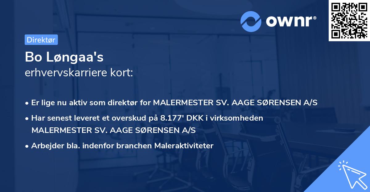 Bo Løngaa's erhvervskarriere kort