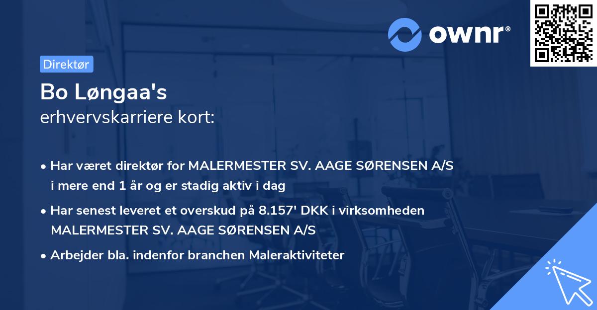 Bo Løngaa's erhvervskarriere kort