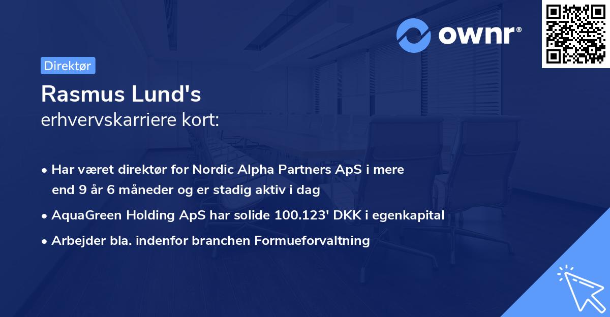Rasmus Lund's erhvervskarriere kort