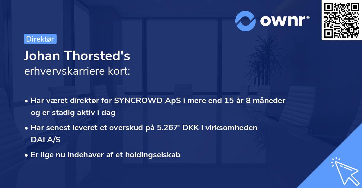 Johan Thorsted's erhvervskarriere kort