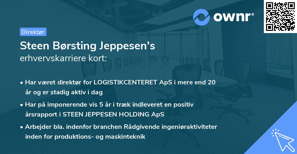 Steen Børsting Jeppesen's erhvervskarriere kort
