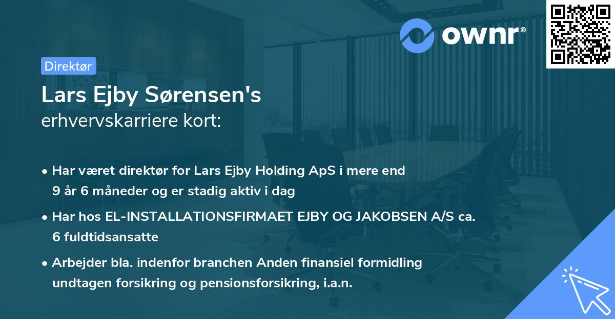 Lars Ejby Sørensen's erhvervskarriere kort