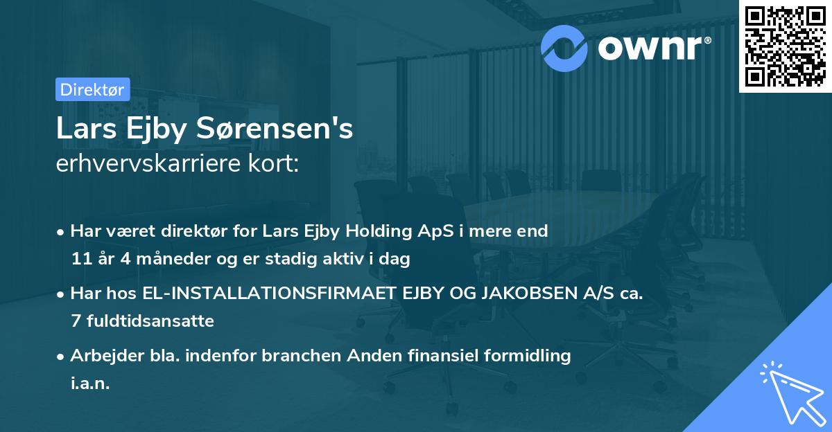 Lars Ejby Sørensen's erhvervskarriere kort