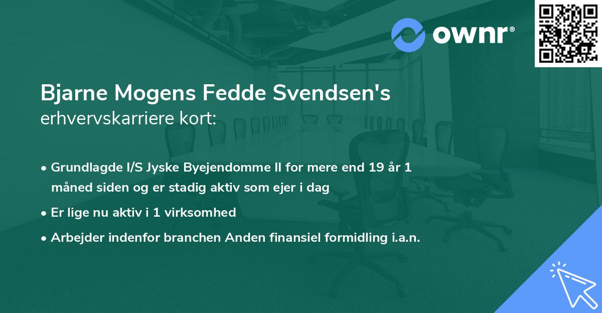 Bjarne Mogens Fedde Svendsen's erhvervskarriere kort