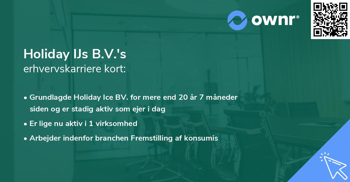 Holiday IJs B.V.'s erhvervskarriere kort