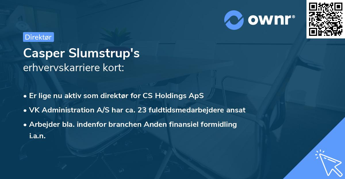Casper Slumstrup's erhvervskarriere kort