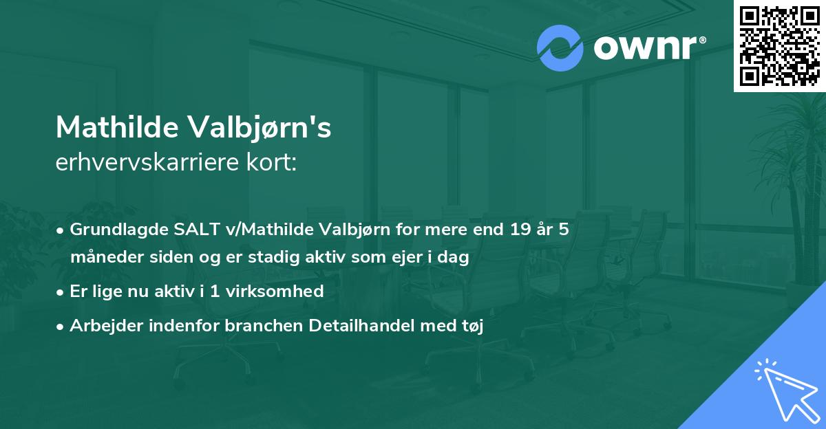 Mathilde Valbjørn's erhvervskarriere kort