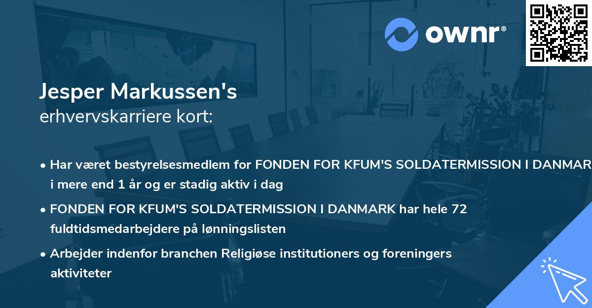 Jesper Markussen's erhvervskarriere kort