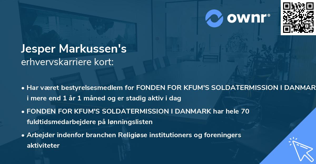 Jesper Markussen's erhvervskarriere kort