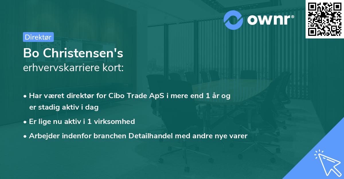 Bo Christensen's erhvervskarriere kort