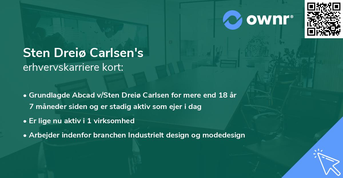 Sten Dreiø Carlsen's erhvervskarriere kort