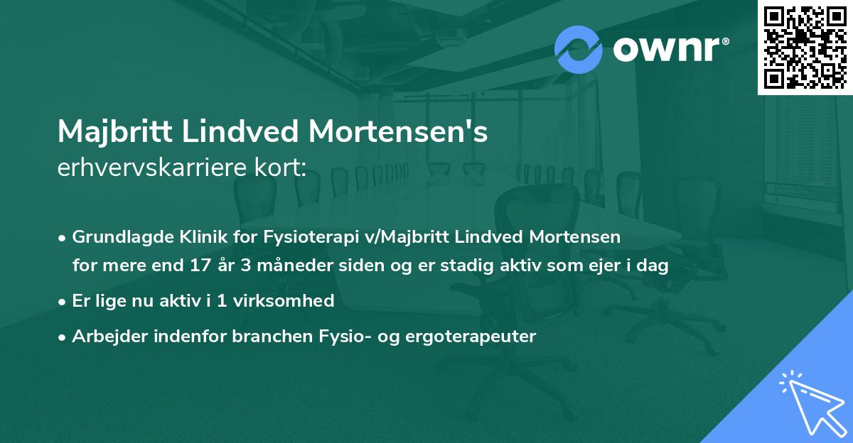 Majbritt Lindved Mortensen's erhvervskarriere kort