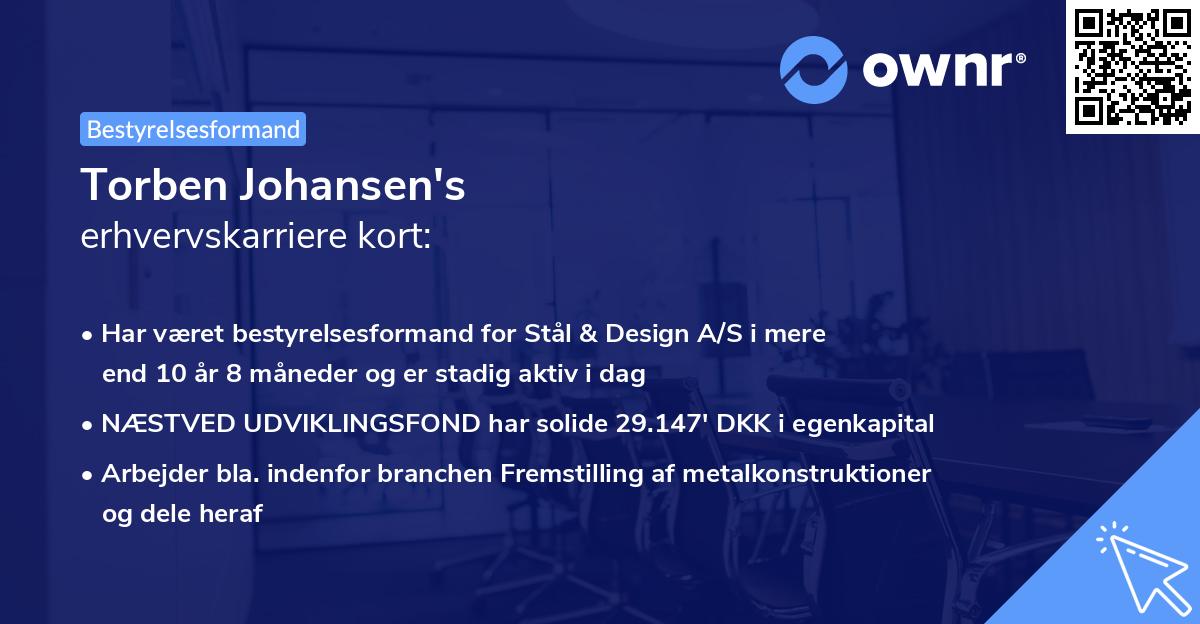 Torben Johansen's erhvervskarriere kort