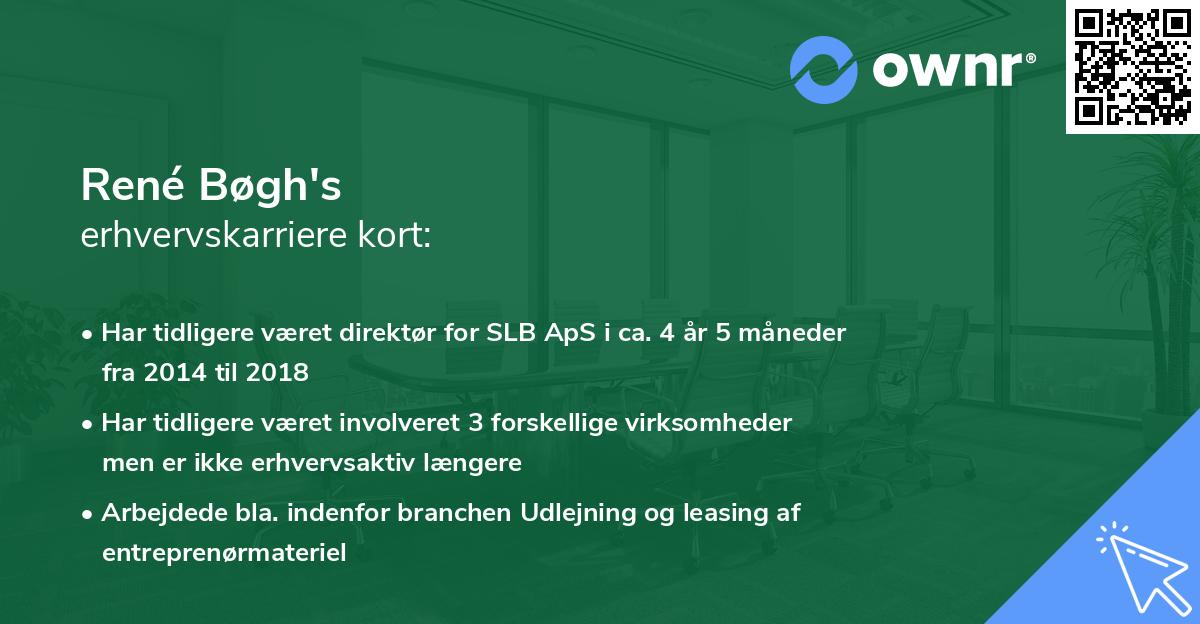 René Bøgh's erhvervskarriere kort