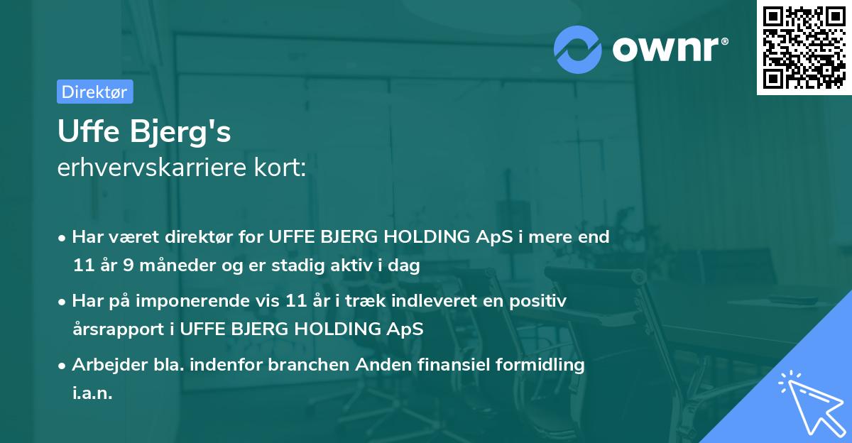 Uffe Bjerg's erhvervskarriere kort