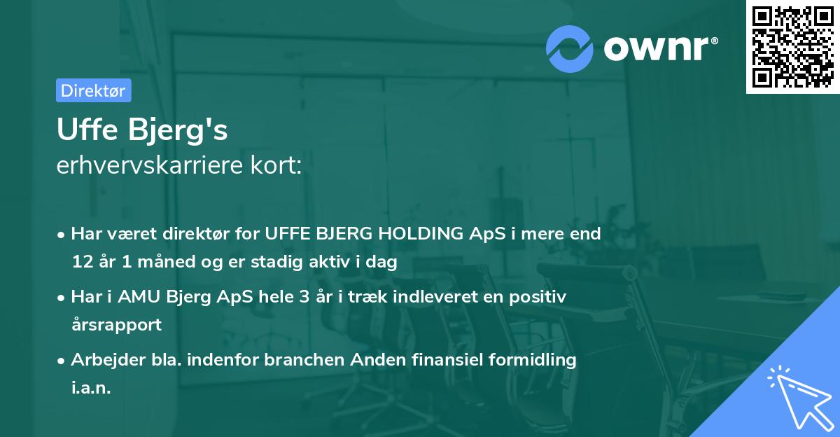 Uffe Bjerg's erhvervskarriere kort