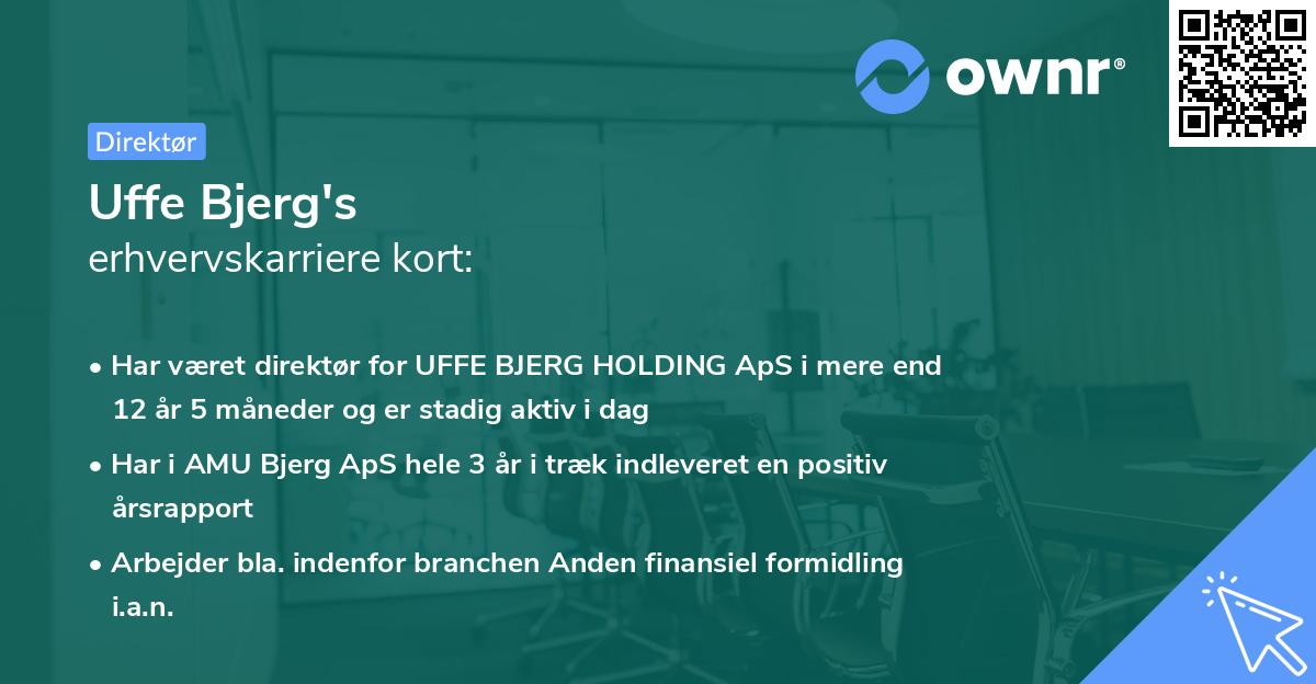 Uffe Bjerg's erhvervskarriere kort