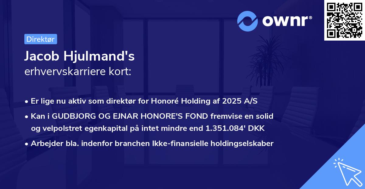 Jacob Hjulmand's erhvervskarriere kort