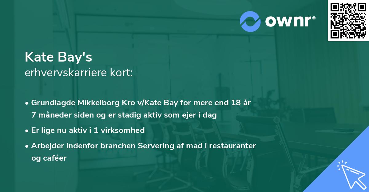 Kate Bay's erhvervskarriere kort