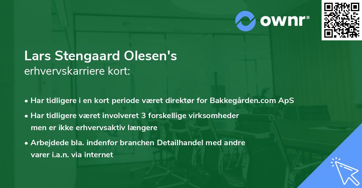 Lars Stengaard Olesen's erhvervskarriere kort