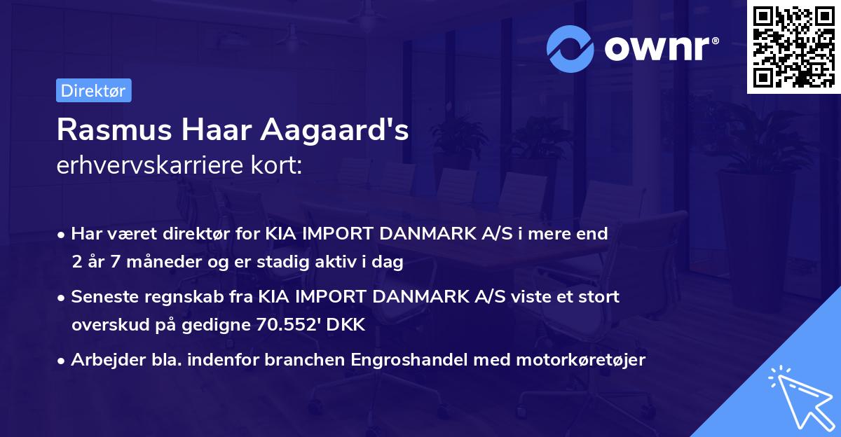 Rasmus Haar Aagaard's erhvervskarriere kort