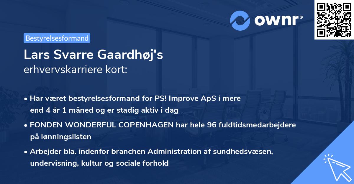 Lars Svarre Gaardhøj's erhvervskarriere kort
