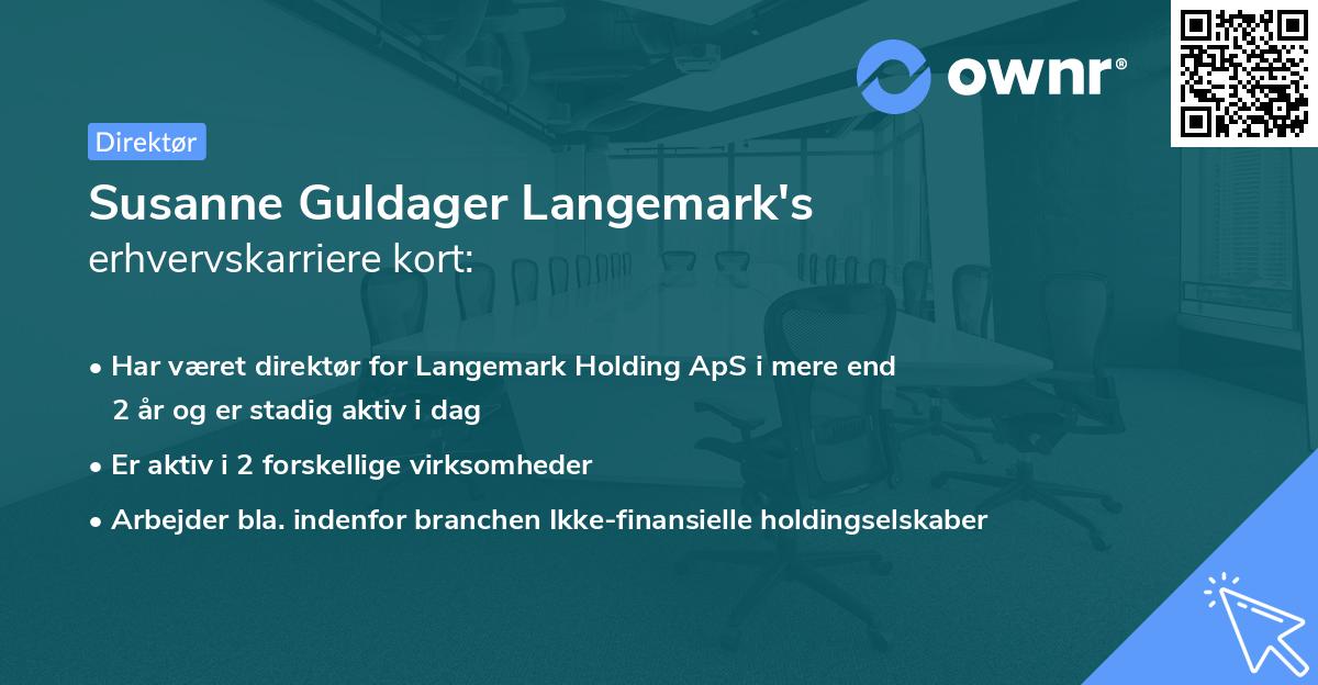 Susanne Guldager Langemark's erhvervskarriere kort