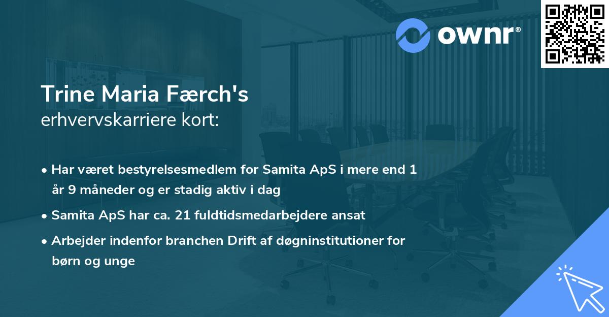 Trine Maria Færch's erhvervskarriere kort