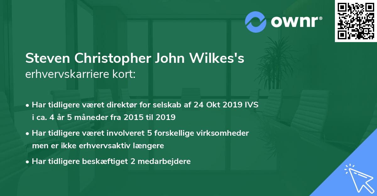 Steven Christopher John Wilkes's erhvervskarriere kort