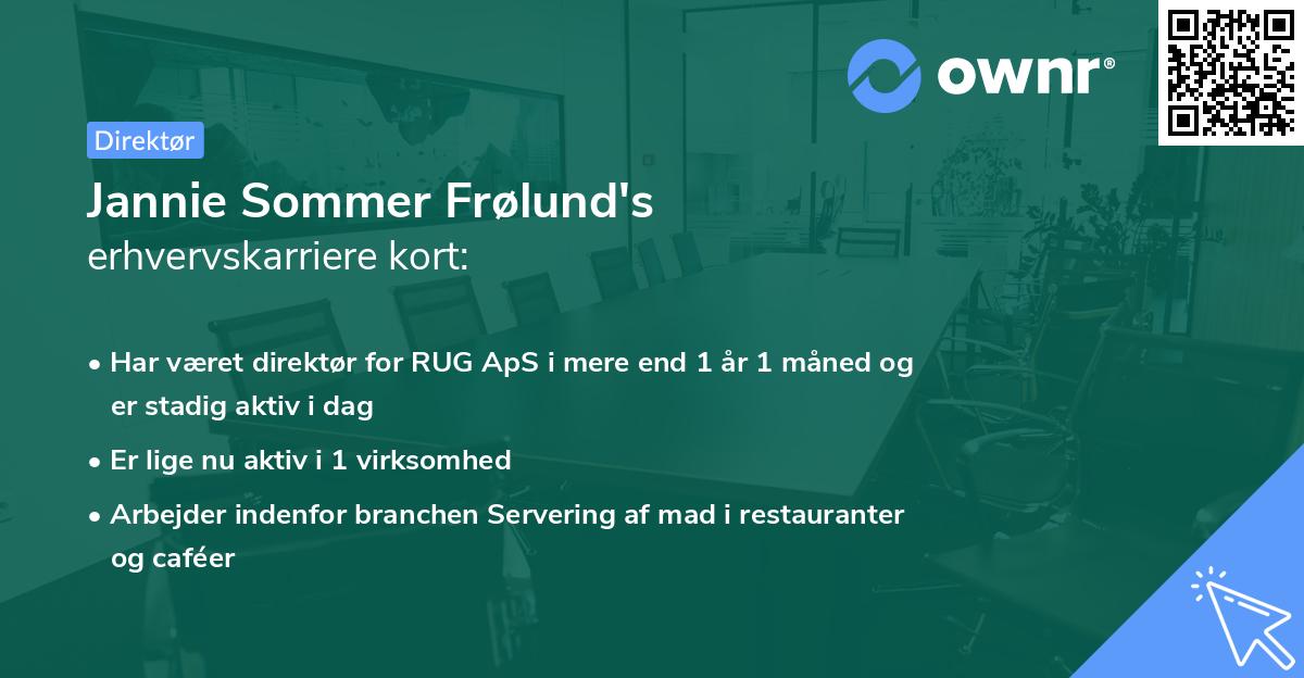 Jannie Sommer Frølund's erhvervskarriere kort