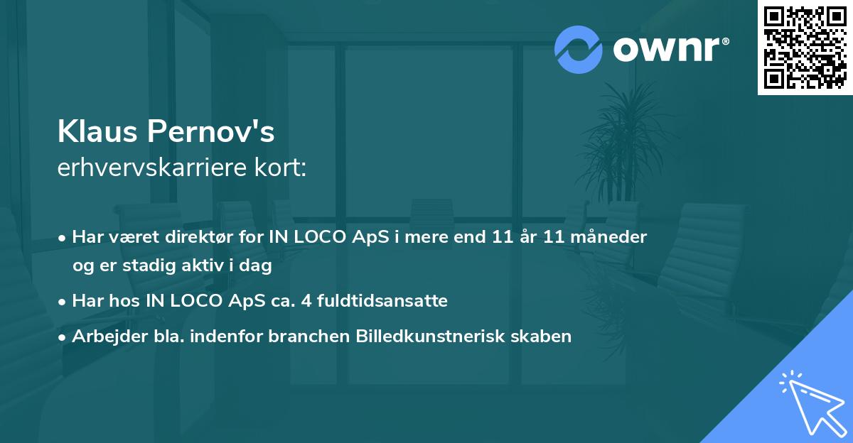 Klaus Pernov's erhvervskarriere kort