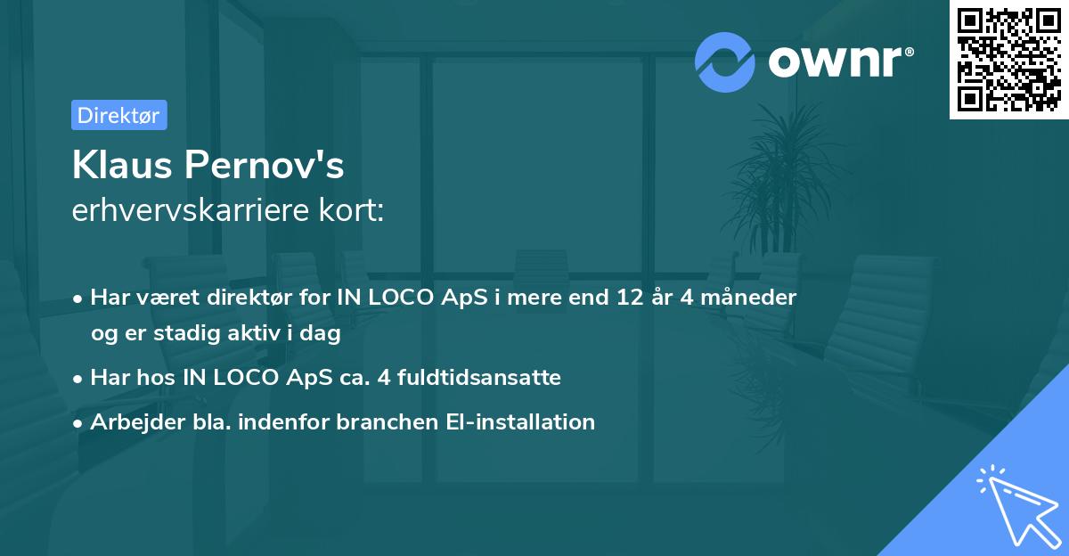 Klaus Pernov's erhvervskarriere kort