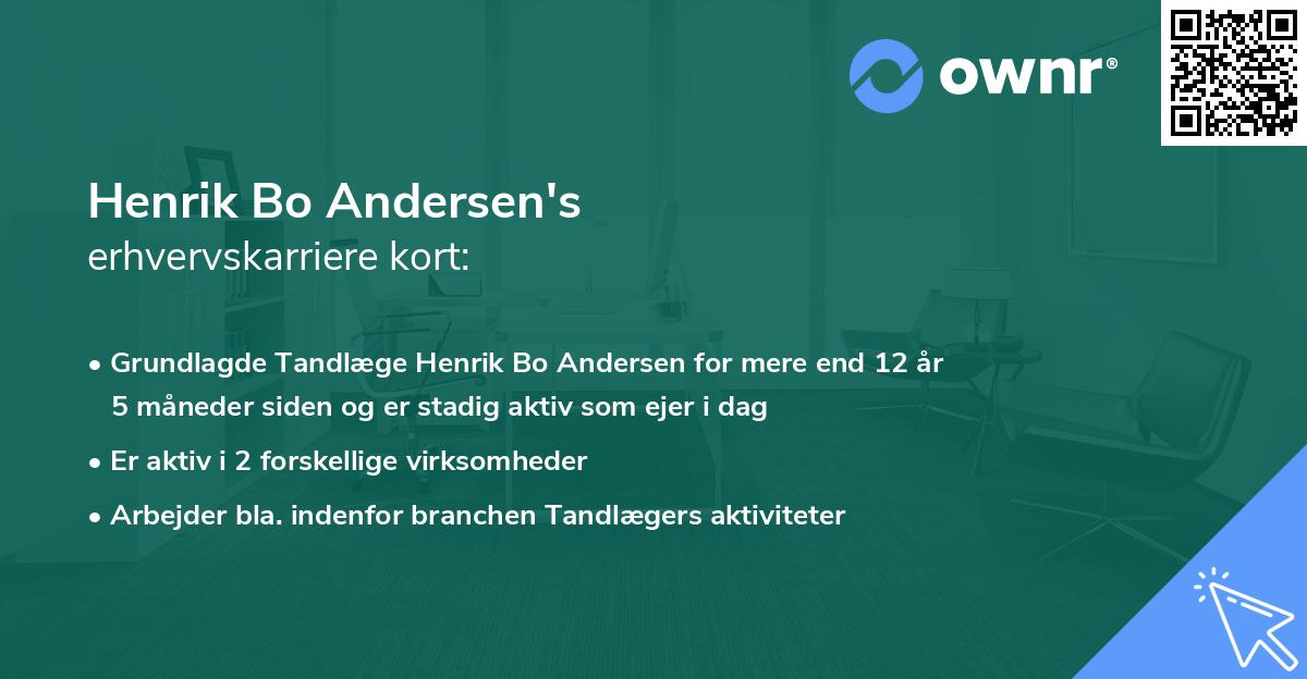 Henrik Bo Andersen's erhvervskarriere kort