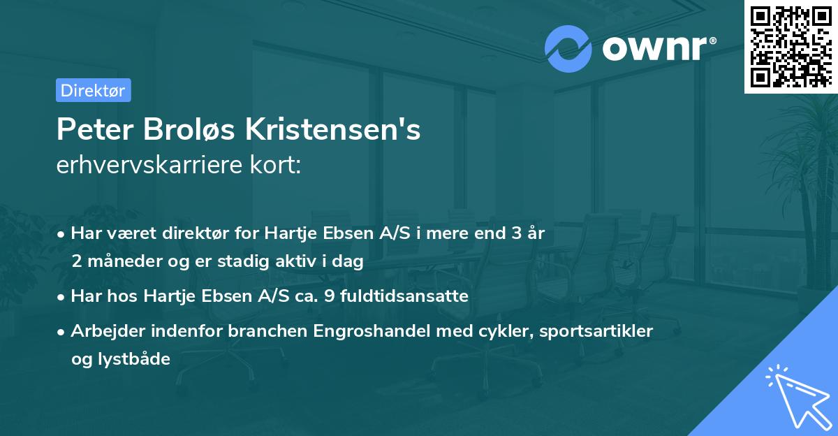 Peter Broløs Kristensen's erhvervskarriere kort